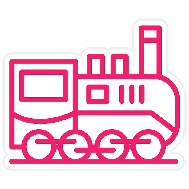 Diseño vectorial del estilo del icono de la máquina de vapor