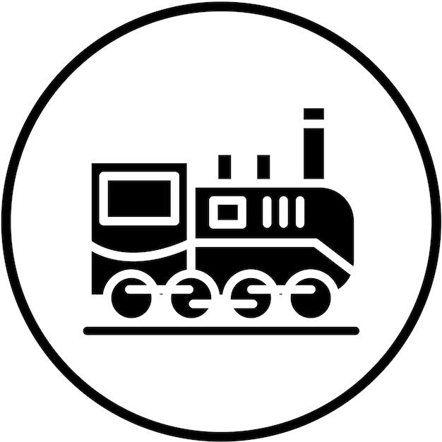 Diseño vectorial del estilo del icono de la máquina de vapor
