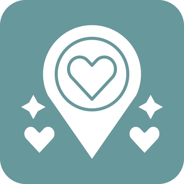 Diseño vectorial Estilo del icono del marcador de lugar de la boda