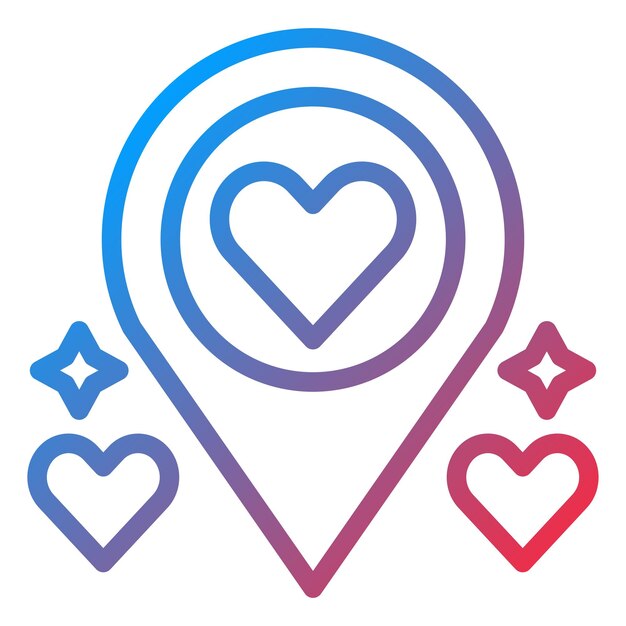 Diseño vectorial Estilo del icono del marcador de lugar de la boda