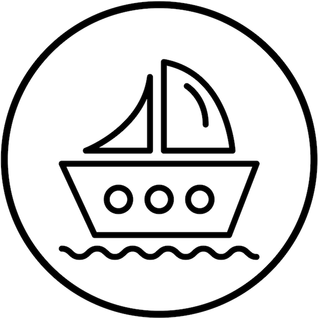 Diseño vectorial Estilo de icono de Marina