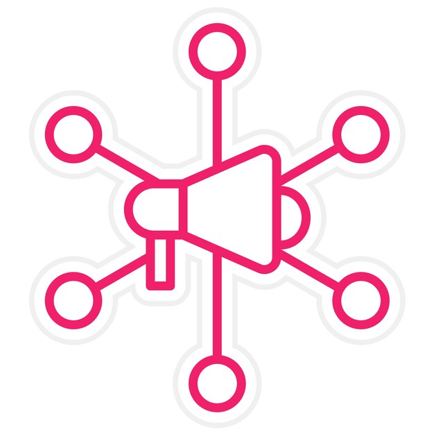Diseño vectorial Estilo del icono de marketing del canal