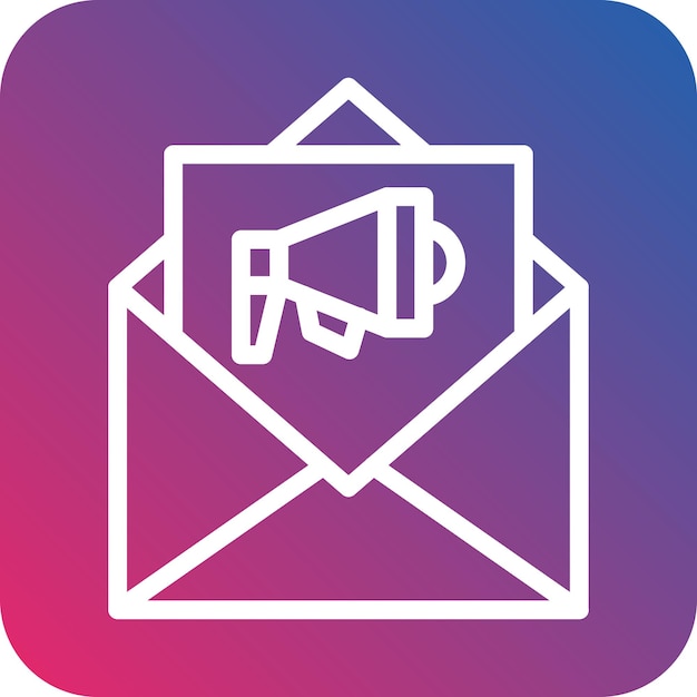 Diseño vectorial del estilo de icono de marketing de correo electrónico