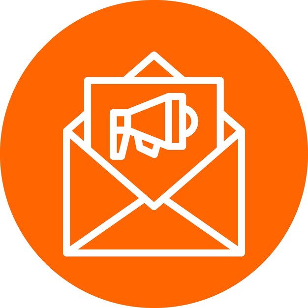 Diseño vectorial del estilo de icono de marketing de correo electrónico