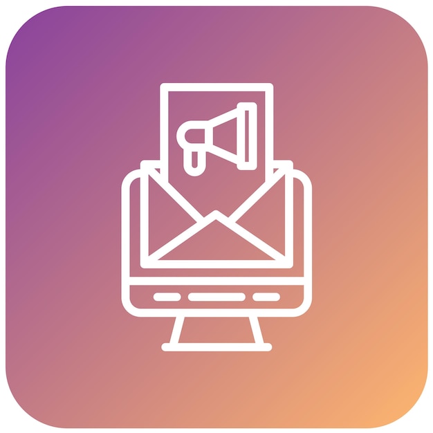 Diseño vectorial del estilo de icono de marketing de correo electrónico