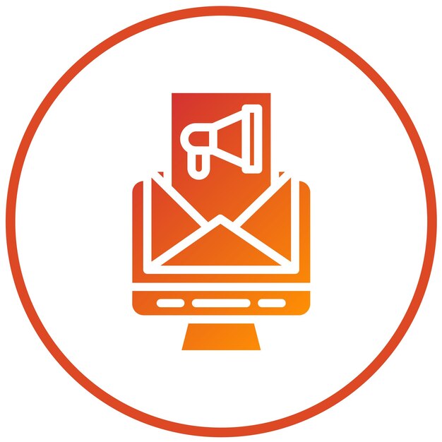Diseño vectorial del estilo de icono de marketing de correo electrónico