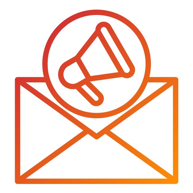Diseño vectorial del estilo de icono de marketing de correo electrónico