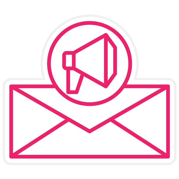 Diseño vectorial del estilo de icono de marketing de correo electrónico