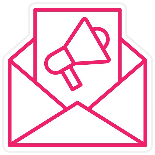Diseño vectorial del estilo de icono de marketing de correo electrónico
