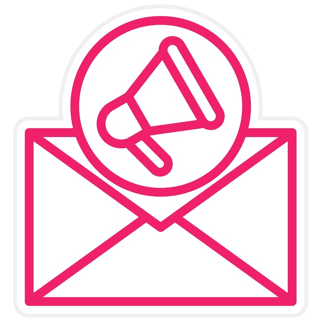 Diseño vectorial del estilo de icono de marketing de correo electrónico