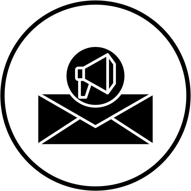 Diseño vectorial del estilo de icono de marketing de correo electrónico