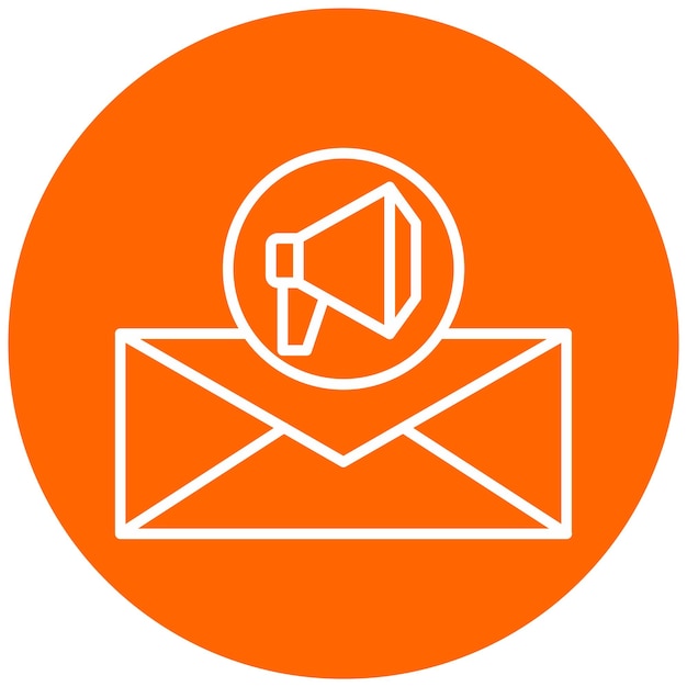 Diseño vectorial del estilo de icono de marketing de correo electrónico