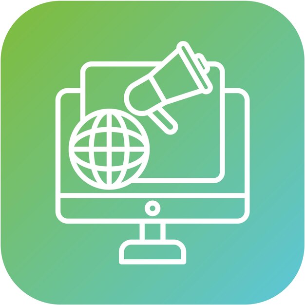 Diseño vectorial Estilo de icono de marketing en Internet