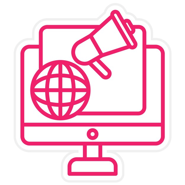Diseño vectorial Estilo de icono de marketing en Internet