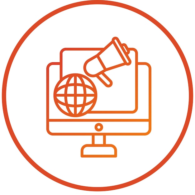 Diseño vectorial Estilo de icono de marketing en Internet