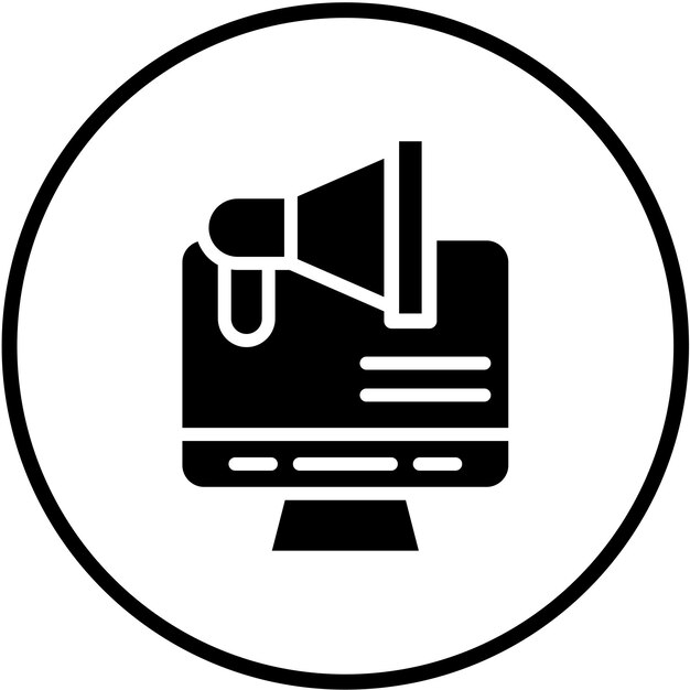 Diseño vectorial de estilo de icono de marketing en línea