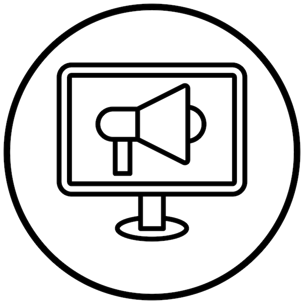 Diseño vectorial de estilo de icono de marketing en línea