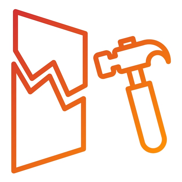Diseño vectorial Estilo de icono de martillo de avance