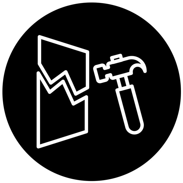 Diseño vectorial Estilo de icono de martillo de avance