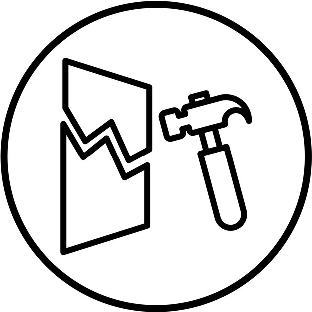 Diseño vectorial Estilo de icono de martillo de avance