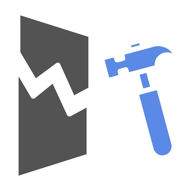 Diseño vectorial Estilo de icono de martillo de avance