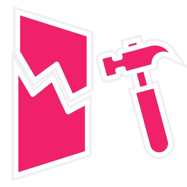 Diseño vectorial Estilo de icono de martillo de avance