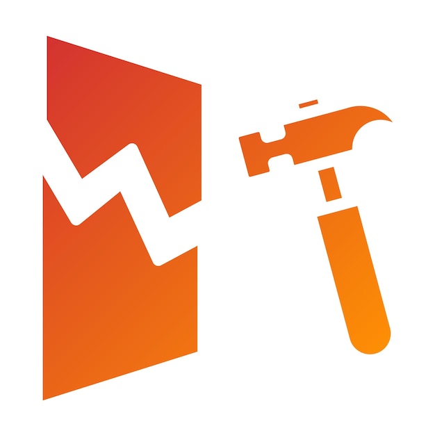 Diseño vectorial Estilo de icono de martillo de avance