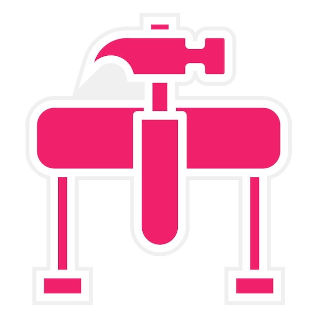 Diseño vectorial Estilo del icono del martillo de progreso
