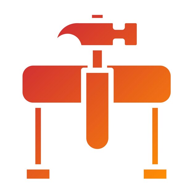 Diseño vectorial Estilo del icono del martillo de progreso