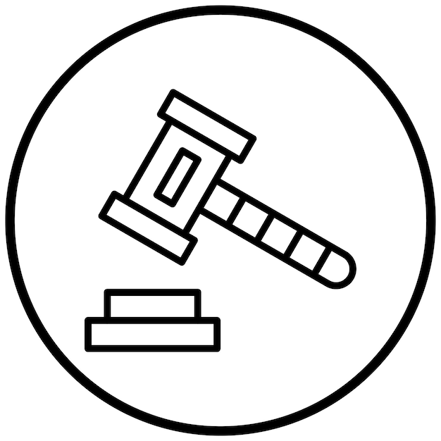 Diseño vectorial Estilo del icono del martillo