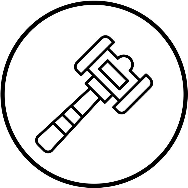Diseño vectorial Estilo del icono del martillo