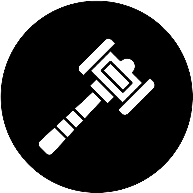 Diseño vectorial Estilo del icono del martillo