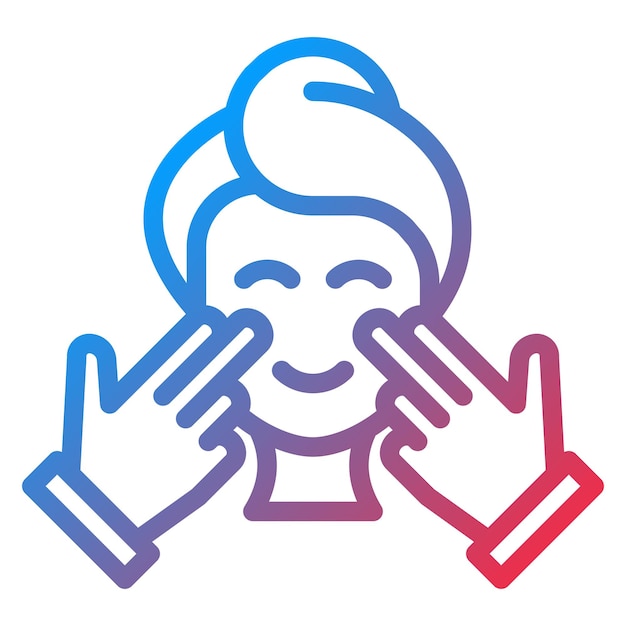 Diseño vectorial de estilo de icono de masaje facial