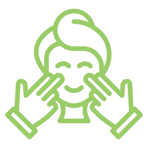 Diseño vectorial de estilo de icono de masaje facial