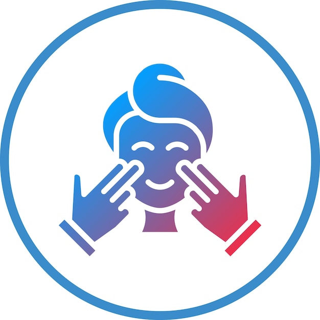 Diseño vectorial de estilo de icono de masaje facial