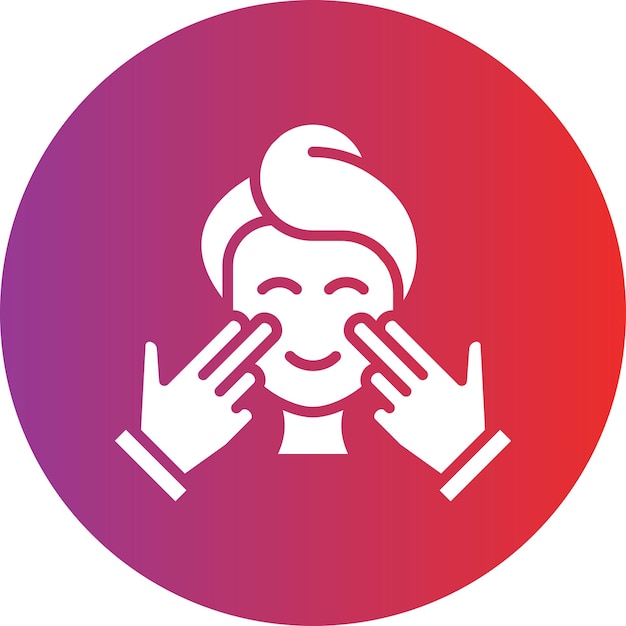 Diseño vectorial de estilo de icono de masaje facial