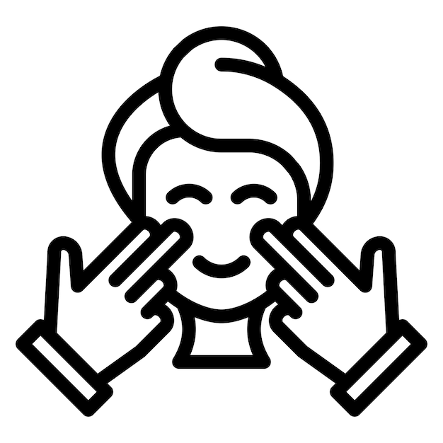 Diseño vectorial de estilo de icono de masaje facial