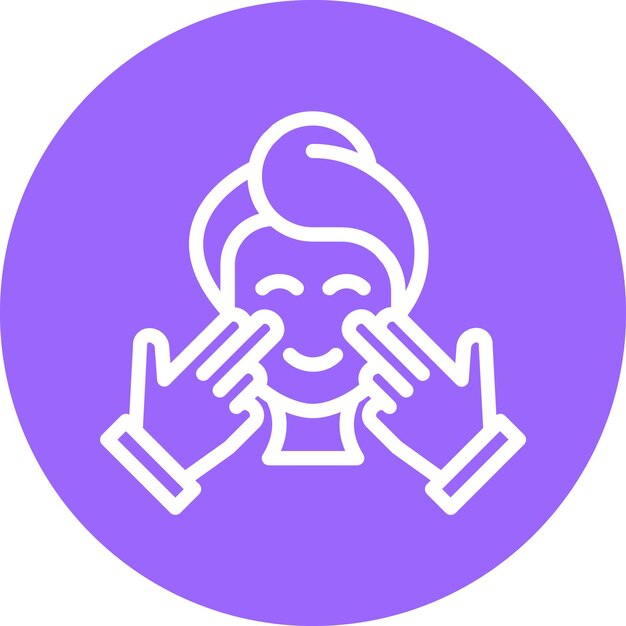 Diseño vectorial de estilo de icono de masaje facial