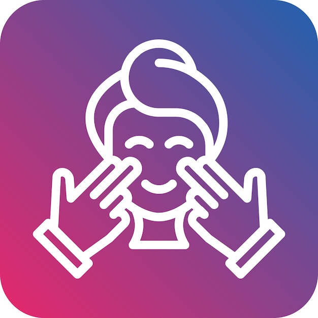 Diseño vectorial de estilo de icono de masaje facial