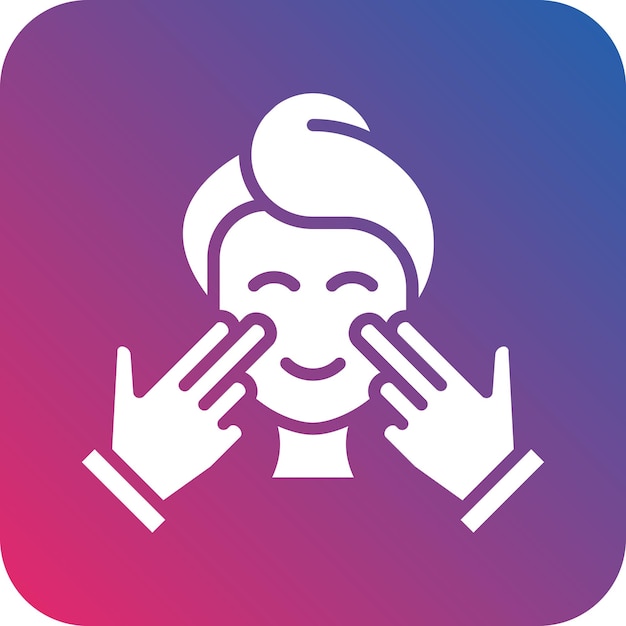 Diseño vectorial de estilo de icono de masaje facial