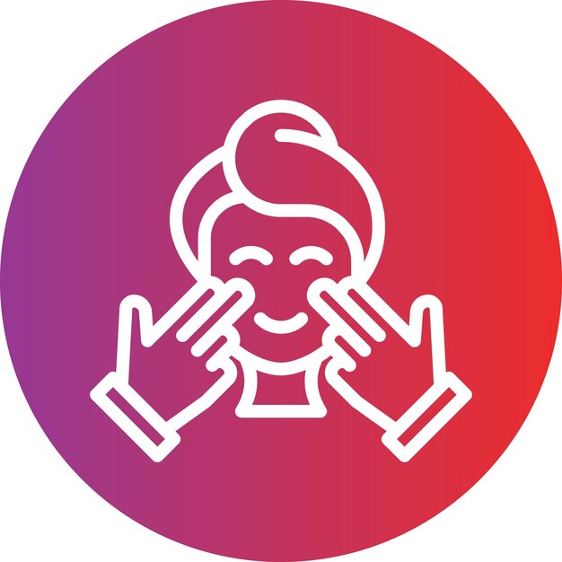 Diseño vectorial de estilo de icono de masaje facial