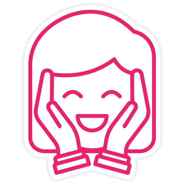 Diseño vectorial de estilo de icono de masaje facial
