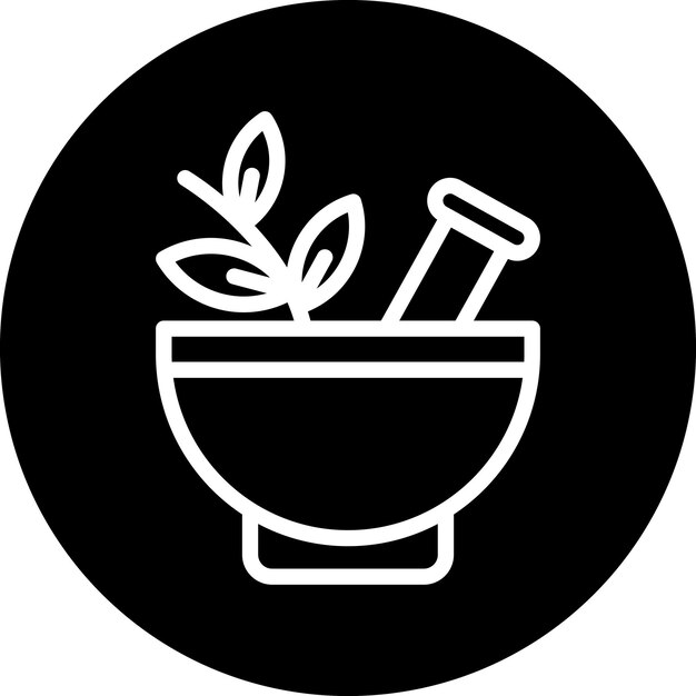 Diseño vectorial Estilo del icono de masaje de hierbas