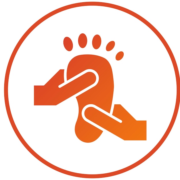 Diseño vectorial de estilo de icono de masaje de pies