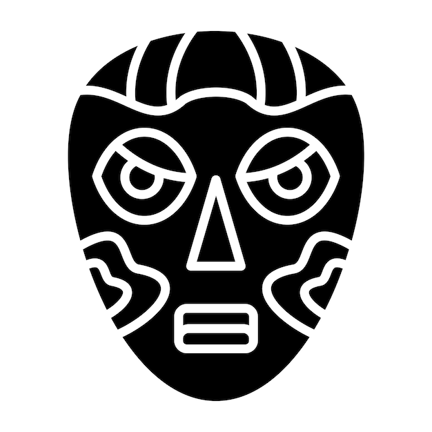 Diseño vectorial Estilo del icono de la máscara africana
