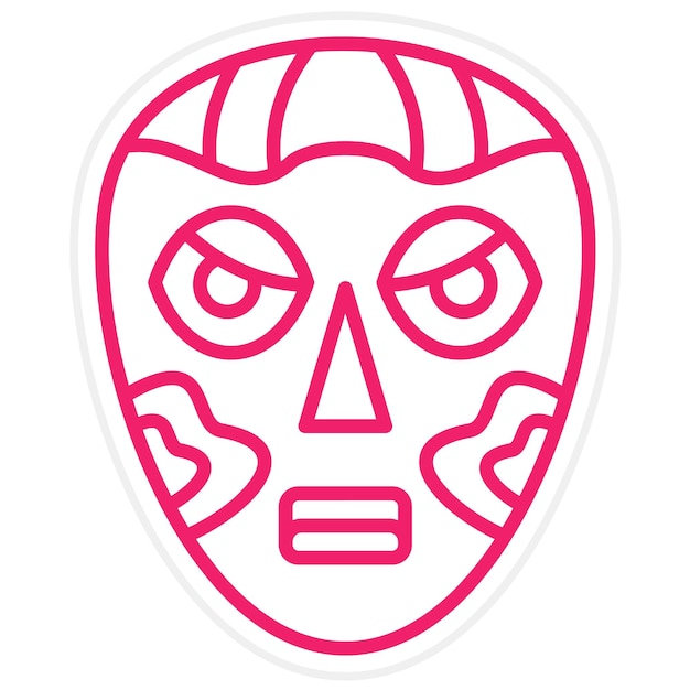 Diseño vectorial Estilo del icono de la máscara africana
