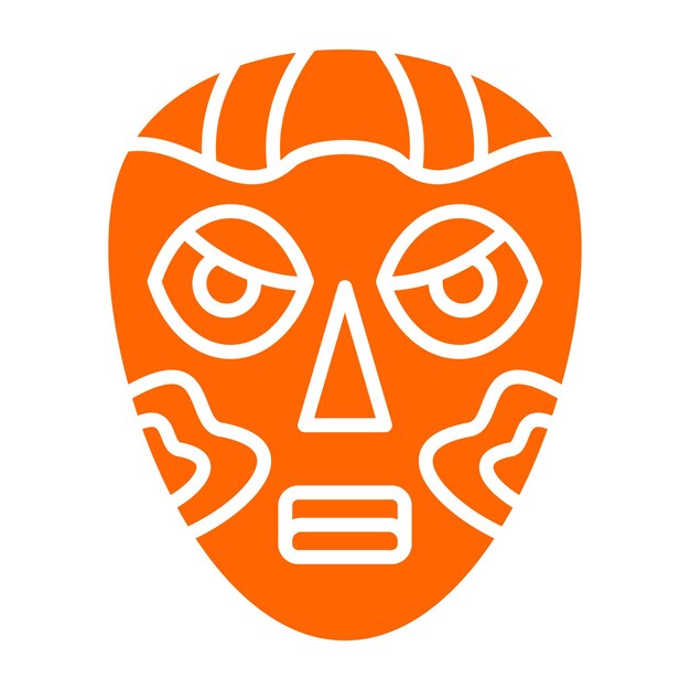Diseño vectorial Estilo del icono de la máscara africana