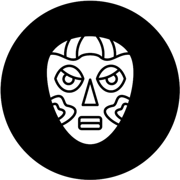 Diseño vectorial Estilo del icono de la máscara africana