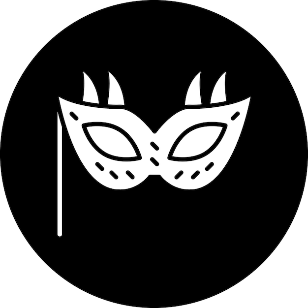 Diseño vectorial del estilo del icono de la máscara de Año Nuevo
