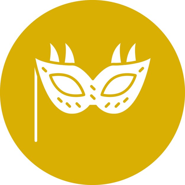 Diseño vectorial del estilo del icono de la máscara de Año Nuevo